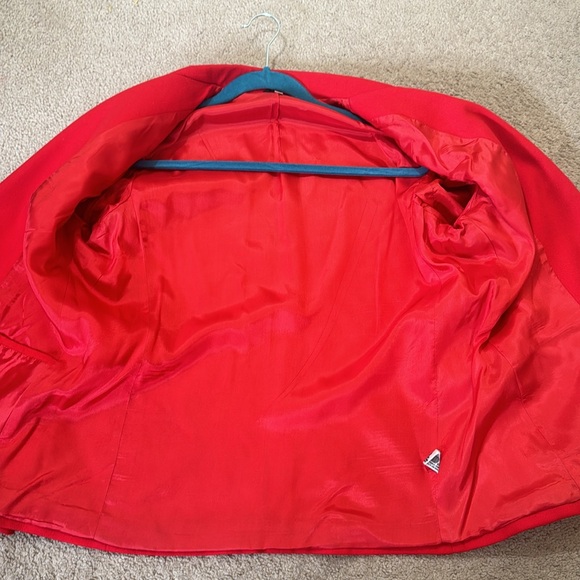100% Wool Red Casual Blazer Size 14 - Picture 6 of 12